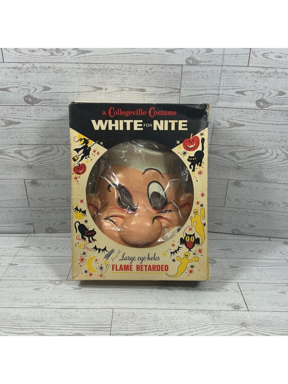 VTG  Collegeville Popeye Halloween Costume & Mask Med 8-10 White For Nite CIB